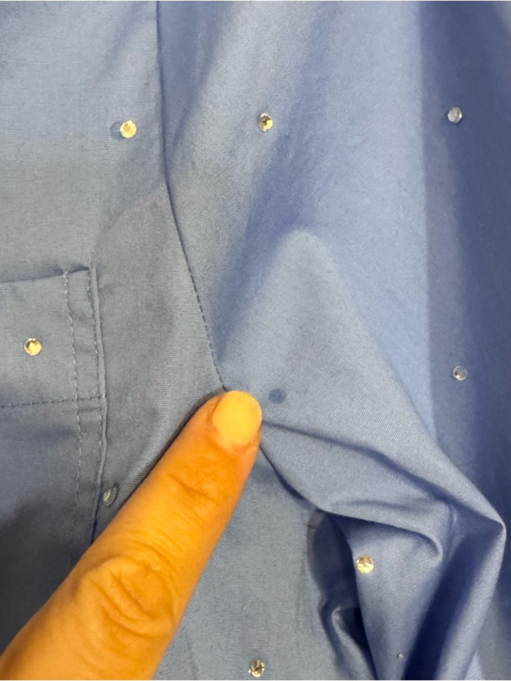 Jason Wu Blue Rhinestone Cropped Button Down Blouse Luxury Designer Poplin Small - Picture 10 of 10